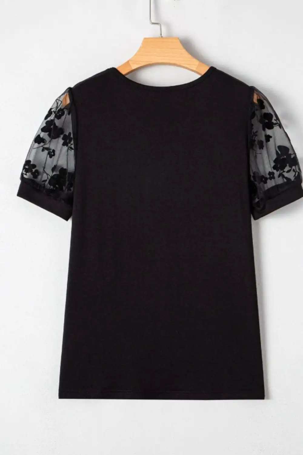 Flora Lace Patchwork Crew Neck Top - Trendsi - Flyclothing LLC