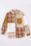 Plaid Button Up Long Sleeve Shacket - Trendsi - Flyclothing LLC