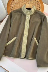 Double Take Snap Down Raglan Sleeve Jacket with Pockets - Trendsi - Flyclothing LLC