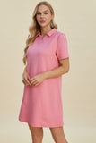 Double Take Full Size Texture Short Sleeve Dress - Trendsi