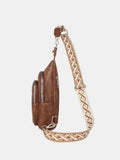 PU Leather Crossbody Bag with Two Detachable Strap - Trendsi - Flyclothing LLC