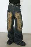 Men's Washed Wide Leg Jeans - Trendsi