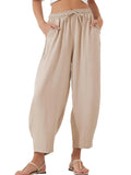 Full Size Drawstring Cropped Jogger Pants Plus Size - Trendsi