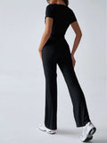 Devine Short Sleeve Top and Drawstring Pants Set - Trendsi - Flyclothing LLC