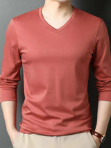 Men's V-Neck Long Sleeve T-Shirt - Trendsi - Flyclothing LLC