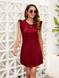 Ruffled Round Neck Mini Dress - Trendsi - Flyclothing LLC