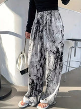 Abstract Print Wide Leg Pants - Trendsi - Flyclothing LLC