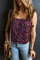 Printed Square Neck Tank - Trendsi - Flyclothing LLC