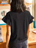Round Neck Short Sleeve Casual T-Shirt - Trendsi - Flyclothing LLC