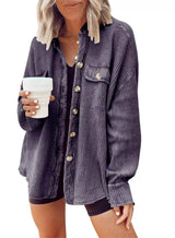 Oversized Waffle Knit Button-Up Jacket - Trendsi - Flyclothing LLC
