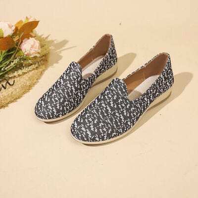 Contrast Round Toe Slip-Ons - Trendsi - Flyclothing LLC