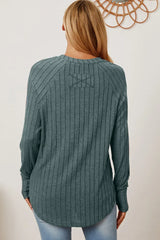 Basic Bae Full Size Ribbed Thumbhole Sleeve T-Shirt - ShopBasicbae - Flyclothing LLC