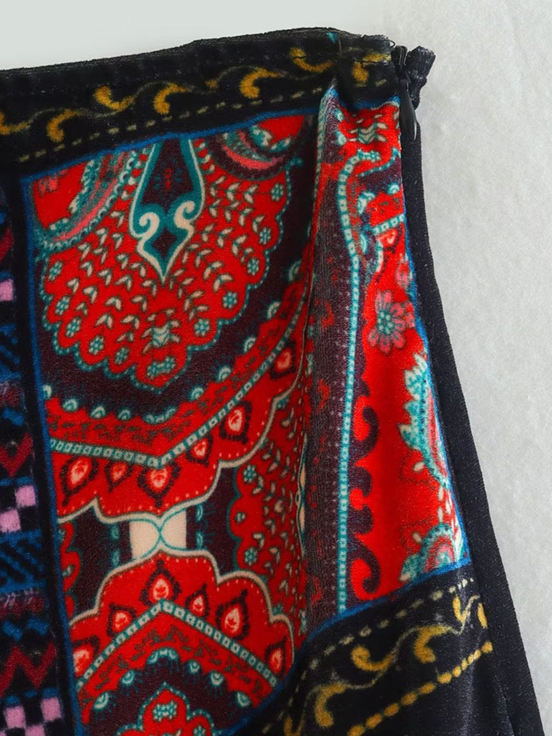 Printed Zip Mini Skirt - Trendsi
