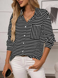 Striped Button Up Long Sleeve Shirt - Trendsi - Flyclothing LLC