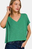 Zenana V-Neck Short Sleeve T-Shirt - Trendsi - Flyclothing LLC