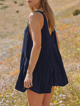Devine Tied Scoop Neck Wide Strap Mini Dress - Trendsi - Flyclothing LLC