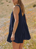 Devine Tied Scoop Neck Wide Strap Mini Dress - Trendsi - Flyclothing LLC