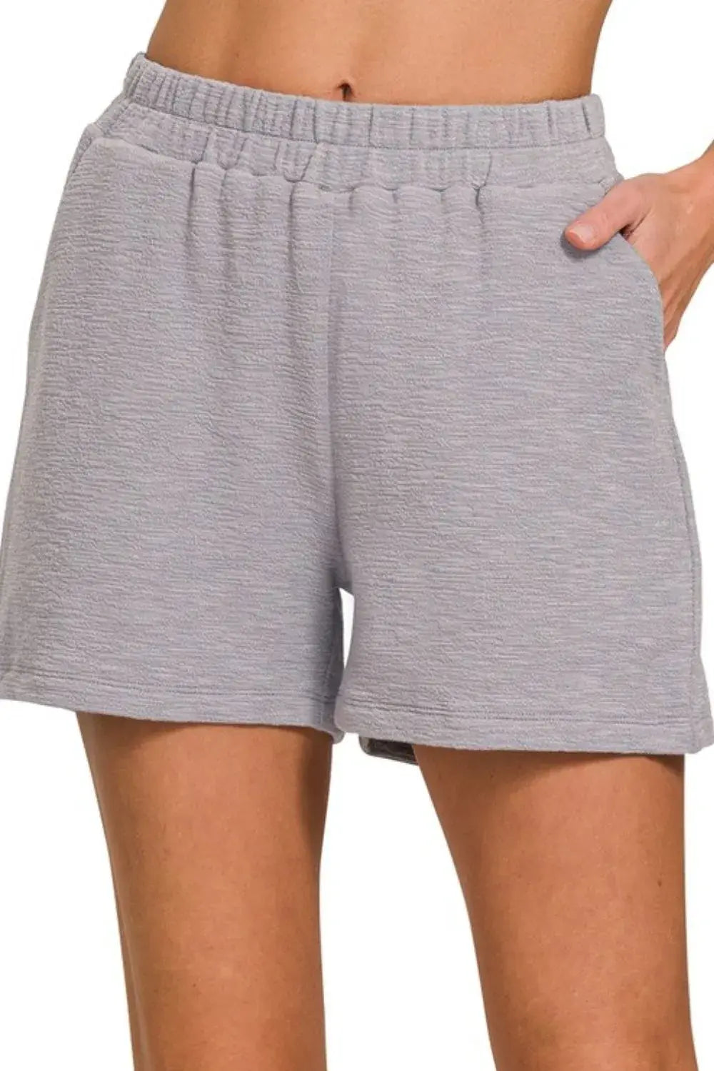 Zenana Cotton Slub Shorts - Trendsi - Flyclothing LLC