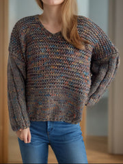 Dropped Shoulder Long Sleeve Sweater - Trendsi