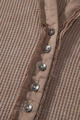 Notched Long Sleeve Top - Trendsi - Flyclothing LLC