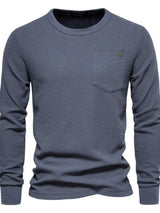 Men's Waffle-Knit Round Neck T-Shirt - Trendsi - Flyclothing LLC