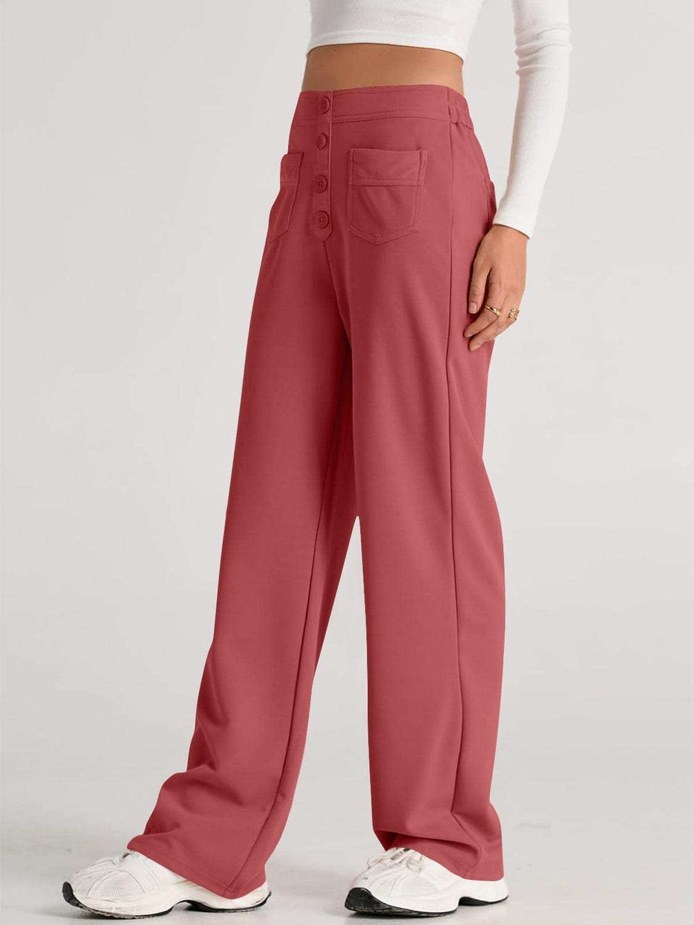 High Waist Wide Leg Pants - Trendsi - Flyclothing LLC