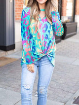 Cutout Round Neck Long Sleeve T-Shirt - Trendsi - Flyclothing LLC