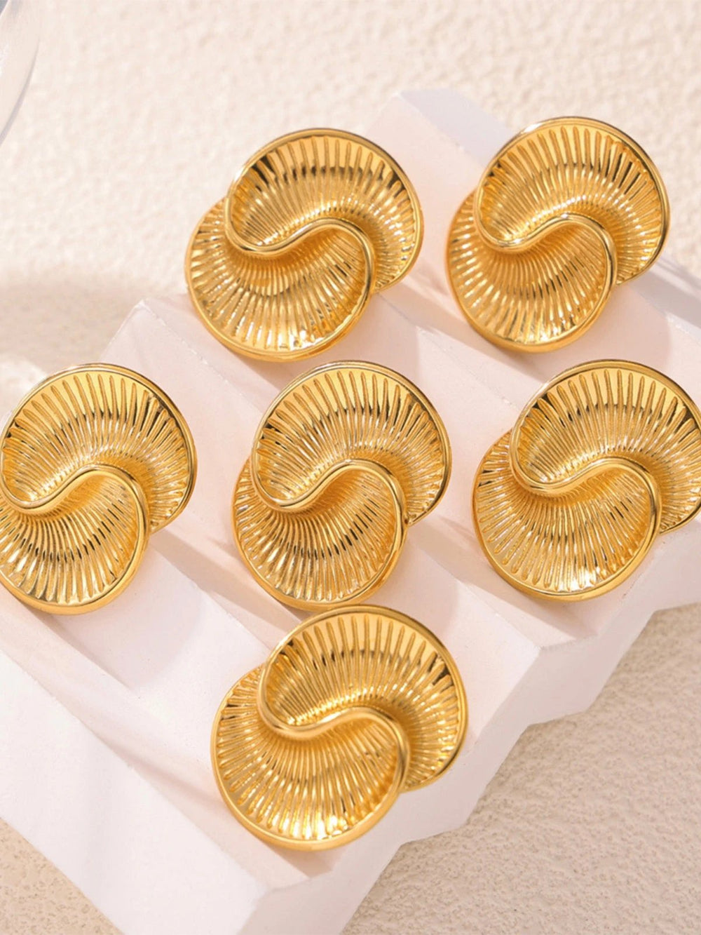 Titanium Steel Spiral Stud Earrings - Trendsi