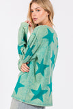SAGE + FIG Mineral Wash Star Pattern T-Shirt - Trendsi