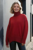 Basic Bae Turtleneck Dropped Shoulder Long Sleeve Sweater - Trendsi - Flyclothing LLC