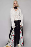 POL Long Sleeve Cropped Crochet Top with Floral Embroidery Detail - Trendsi - Flyclothing LLC