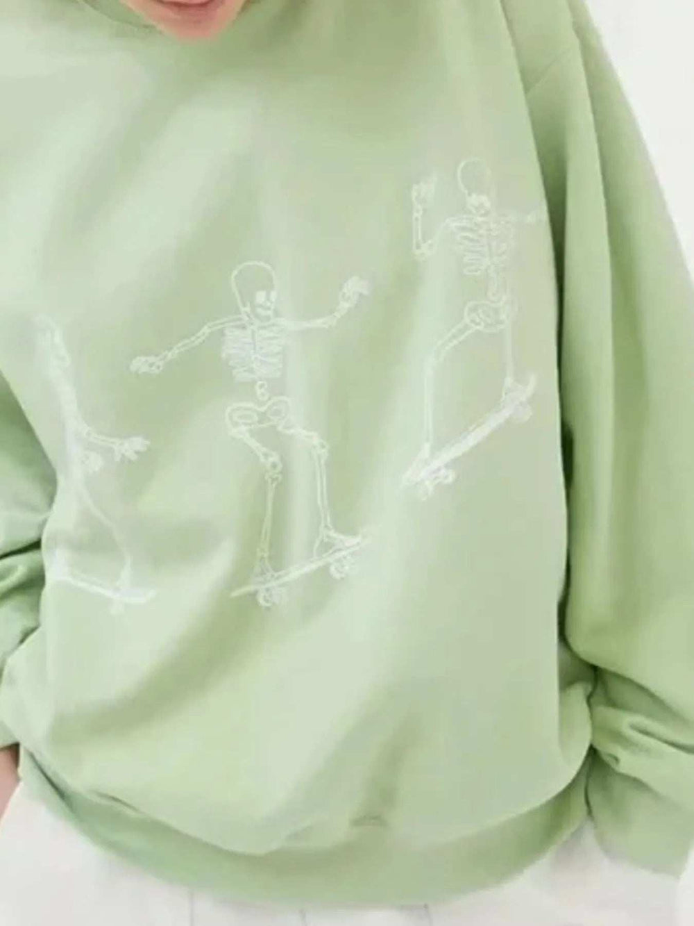 Skeleton Graphic Oversized Sweatshirt - Trendsi - Flyclothing LLC