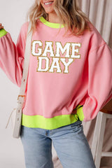 Letter Graphic Round Neck Long Sleeve Sweatshirt - Trendsi - Flyclothing LLC