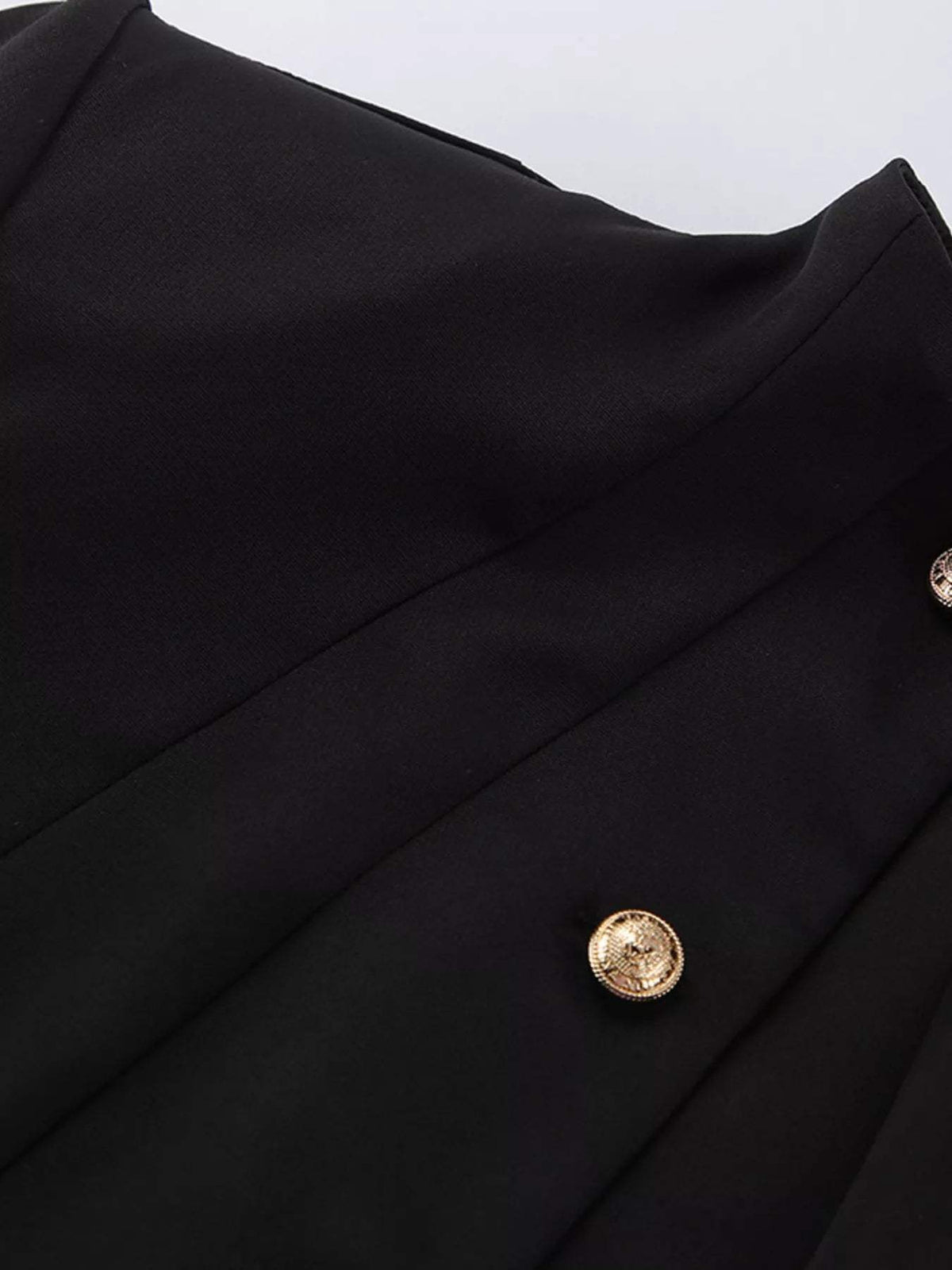 Elegant Stand Collar Blazer and Mini Skirt Set - Trendsi - Flyclothing LLC