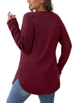 Round Neck Raglan Sleeve T-Shirt - Trendsi - Flyclothing LLC