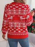 Christmas Element Round Neck Long Sleeve Sweater - Trendsi - Flyclothing LLC