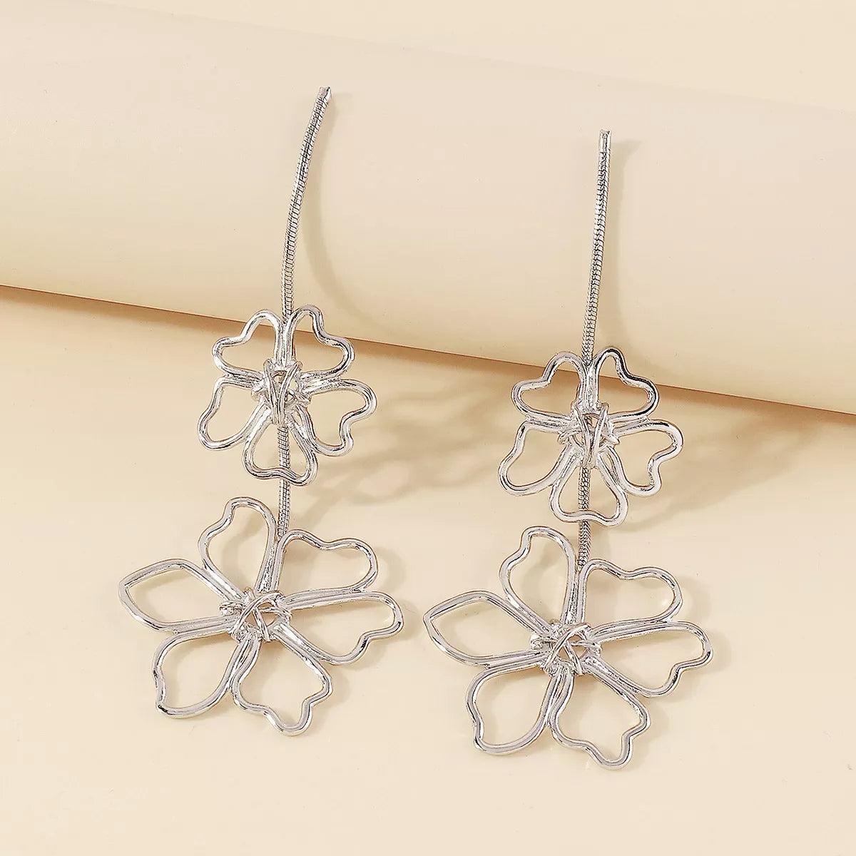 Alloy Flower Dangle Earrings - Trendsi - Flyclothing LLC