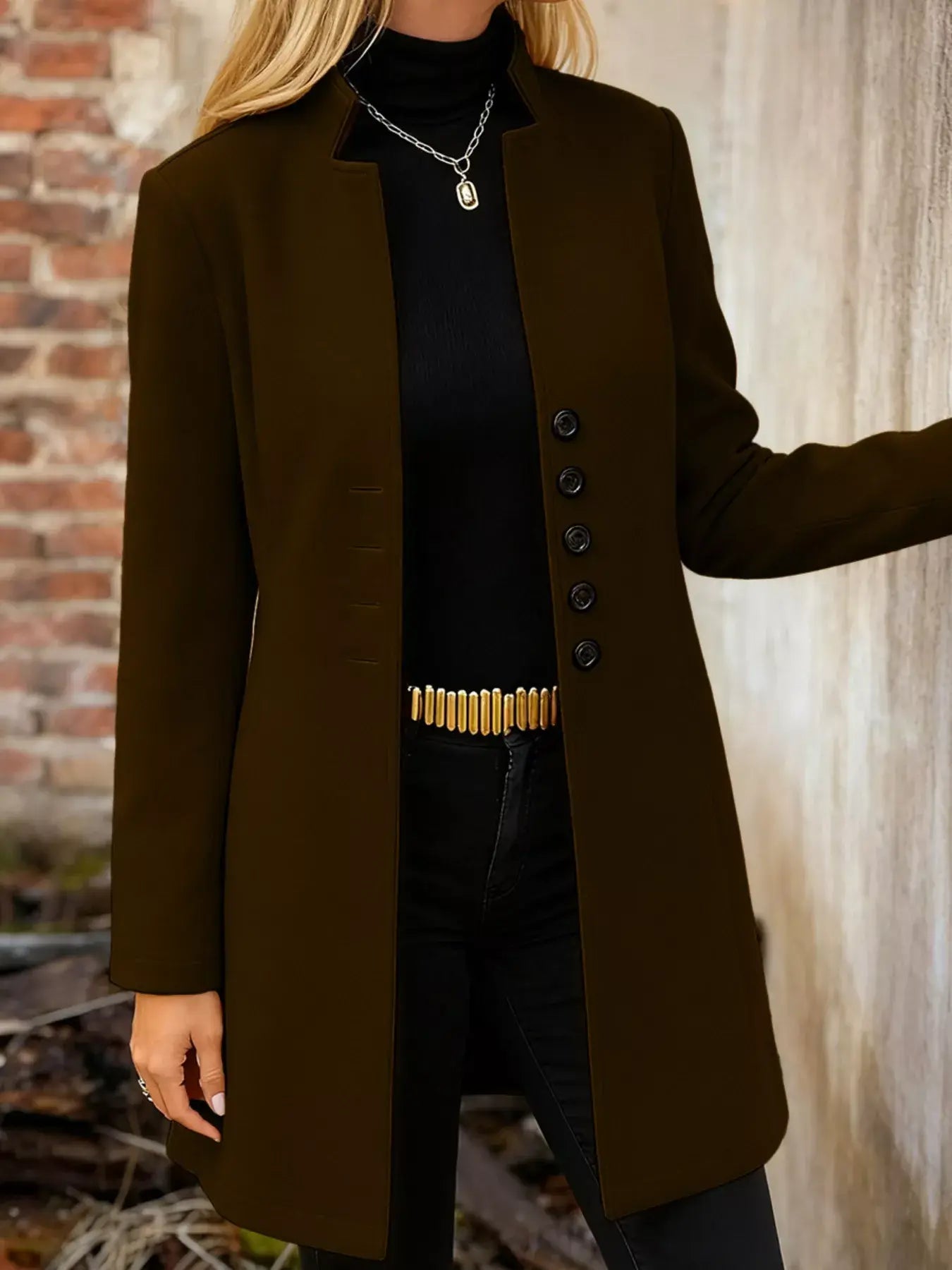 Button-Down Longline Outerwear - Trendsi - Flyclothing LLC