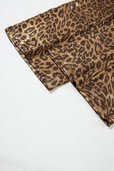 Multicolour Leopard Print Western Style Wide Leg Full Length Pants - Trendsi - Flyclothing LLC