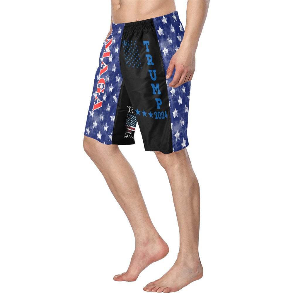 Baha Ranch We the People Trump Maga Swim Trunks Shorts - Baha Ranch Western Wear - Flyclothing LLC