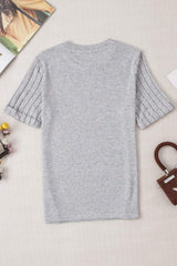 Bow Graphic Round Neck Short Sleeve T-Shirt - Trendsi - Flyclothing LLC