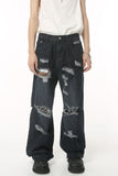 Distressed Wide Leg Pocketed Men's Jeans - Trendsi