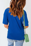 STARS & STRIPES Round Neck Short Sleeve T-Shirt - Trendsi - Flyclothing LLC