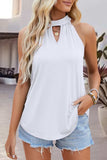 Tied Cutout Grecian Neck Tank - Trendsi - Flyclothing LLC