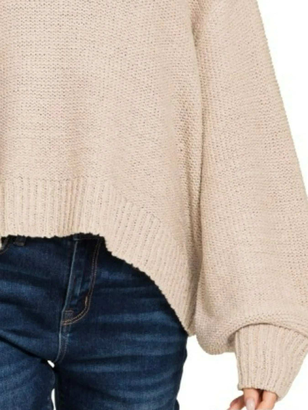 Zenana Oversized Baloon Sleeve Sweater - Trendsi - Flyclothing LLC