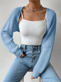 Honey Open Front Long Sleeve Cropped Cardigan - Trendsi - Flyclothing LLC
