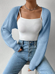 Honey Open Front Long Sleeve Cropped Cardigan - Trendsi