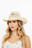 Fame Western Straw Braided Cowboy Sun Hat - Trendsi - Flyclothing LLC