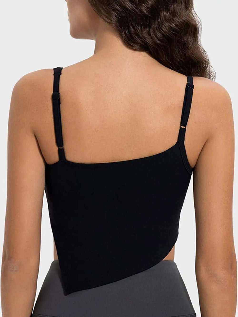 Slit Asymmetrical Neck Active Cami - Trendsi - Flyclothing LLC