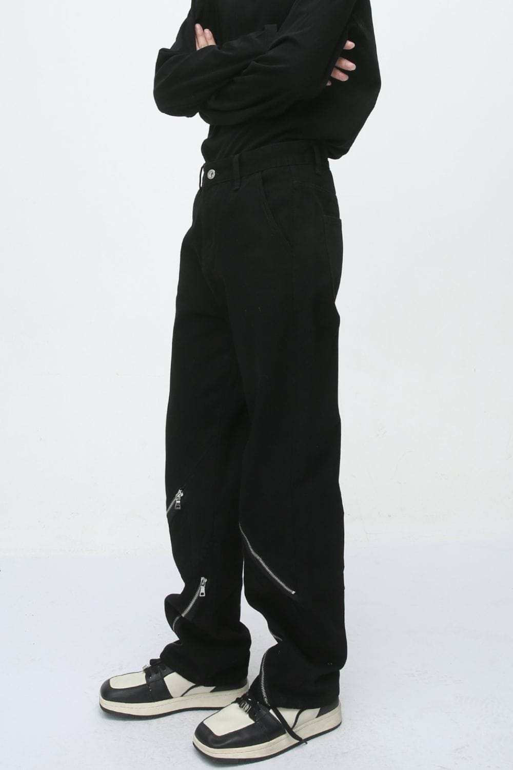 Men's Zip Decor Straight Leg Jeans - Trendsi - Flyclothing LLC